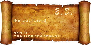 Bogács Dávid névjegykártya