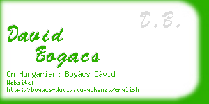 david bogacs business card