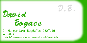david bogacs business card